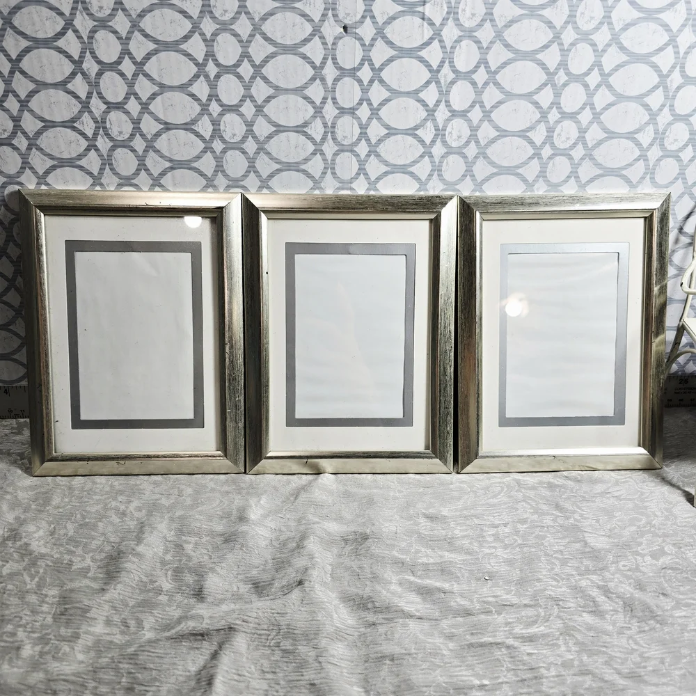 COMING SOON 8PC Silver Metallic Photo Frames 4x4 Modern Gallery Decor